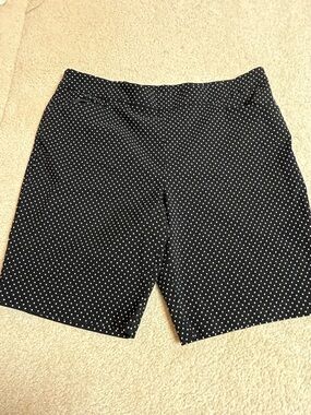 Time and Tru Black Shorts with White Polka Dots